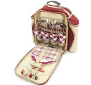 INNO STAGE Premium DeLuxe 4 Personen Picknick Rucksack mit Kühlfach Flasche dop 